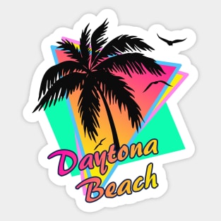 Daytona Beach Cool 80s Sunset Sticker